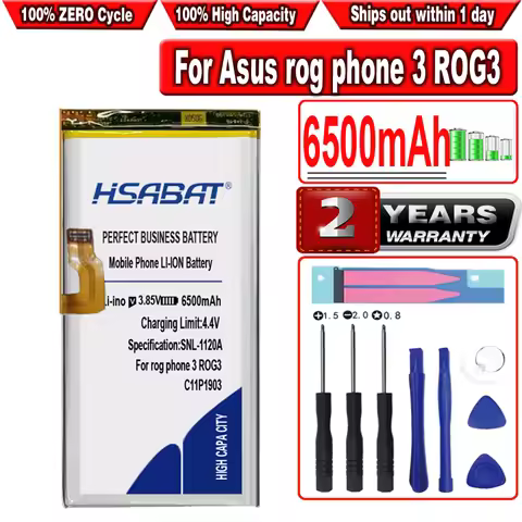 HSABAT 6500mAh C11P1903 Battery for ASUS rog phone 3 ROG3