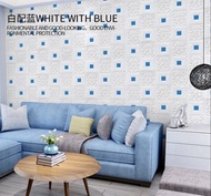 wallpaper sticker foam 3D batik variasi biru G3