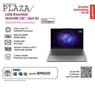 Lenovo LOQ 15IAX9E 83LK002BMJ/ 83LK002AMJ/ 83LK009YMJ Gaming Laptop ( i5-12450HX, 8GB, 512GB SSD, RT