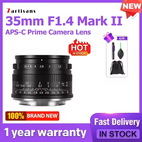 7artisans 35mm F1.4 Mark II APS-C Prime Camera Lens for Sony E A6600 6500 Fuji XF Canon EOS-M M50 Mi