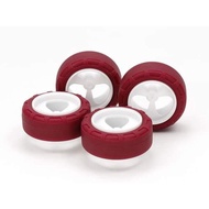 TAMIYA 95634 LOW FRICTION SMALL DIA, NARROW TIRES (24MM) & 3 SPOKE WHEELS