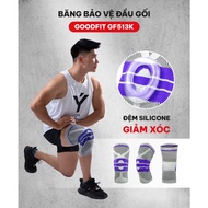 XO GoodFit GF513K silicone padded sports knee brace, 4-way stretch material, with spring support bar