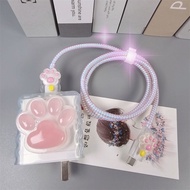 Cat Paw Android Charger Case Cable Protector for Type C Fast Chargering Head Compatible for Xiaomi 3