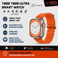 Jam Tangan Pintar T900 Ultra & T800 Ultra Jingga: Panggilan Bluetooth, Muzik, Kalis Air Pengecasan T