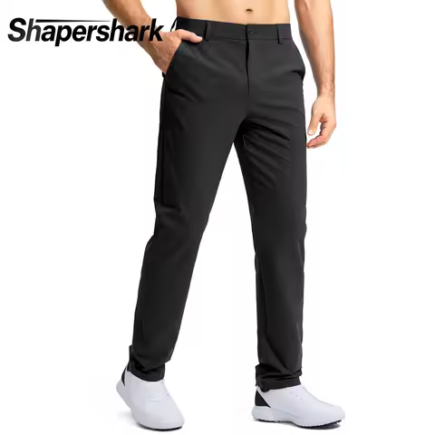 Men's Golf Pants: Breathable, Black, Stretch, Business-Casual, Summer/Fall, Cropped, Straight-Leg, S