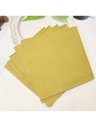 20 片金色 2 層一次性紙巾（6.5*6.5 英寸）,適合訂婚、婚禮、週年紀念、生日、情人節和其他節日慶典、餐廳、酒吧、酒店和家庭餐桌一次性餐巾