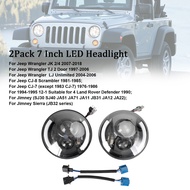 JK Wrangler TJ Jimny JA11 Round Halo Angle Eye 2pcs 7 Inch Led Headlight