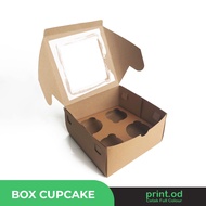 Print.od I Cupcake Box Contents 4 - Size 17x17x9 cm - Box Hole 4 - Sponge Cake I Cake