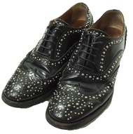 二手 CHURCH'S 義大利製造 BURWOOD MET Burwood 金屬鉚釘WING鞋，尺寸 36 1/2 (23.5cm)，黑色繫帶鞋。