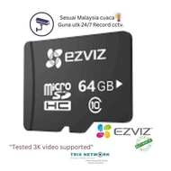 Ezviz 64Gb Edurance, high Speed class 10 XC,SD CARD Storage. UV - PROTECTION  Prevent memory lost. A