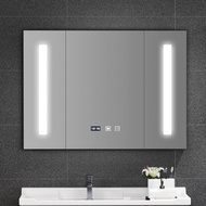 HY&amp; Smart Bathroom Mirror Cabinet Wall-Mounted Bathroom Mirror Bathroom Mirror Induction Storage Rack with Light 3FUL