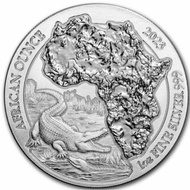 Silver Rwanda Nile crocodile 2023 1 oz silver coin