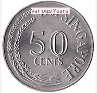 Baru Vintage SG 50 Cents Coin (Various Years)