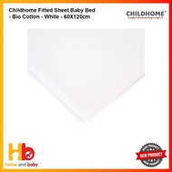 Childhome Fitted Sheet Baby Bed - Bio Cotton - White - 60X120cm