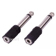 ( 2 PCS ) 6.3mm Mono Plug to 3.55mm Mono Socket