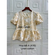 [JUNE LINEN] A16 - LINEN babydoll shirt. Real photo.