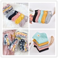 Set Of 10 pairs of Korean daisy iconic ankle socks fashion women's socks 100% cotton