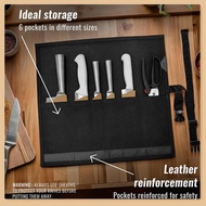 Chef Bag with Zipper Kitchen Knife Bag Travel Knife Storage Bag Outdoor Portable Canvas Chef Knife B