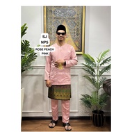 BAJU MELAYU JOHOR SLIMFIT PINK BELACAN BAJU MELAYU LEHER BULAT BAJU MELAYU TELUK BELANGA BAJU MELAYU