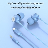 Original Metal 3.5mm Type-c Earbuds Mobile Wired Headphones Sport Earphone Headset with Mic for Xiaomi Huawei Samsung Phone