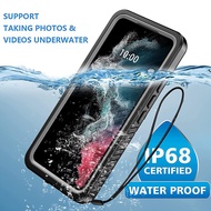S22 Ultra Waterproof Case Dustproof Underwater Diving Cover for Samsung S20 S21 S10 S9 S8 Plus S21fe Galaxy Note20 Note10Plus Washable Coque with Screen Protector