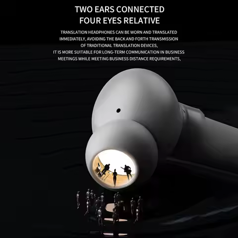 Intelligent Translator Earbuds Bluetooth-Compatible 5.4 Noise Cancelling Two-Way Voice Translator Wa
