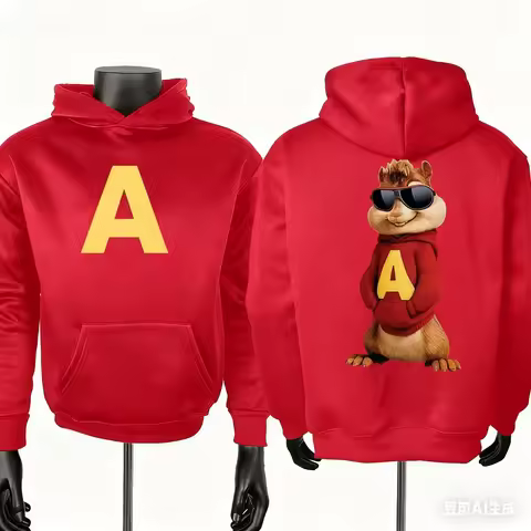 25 Alvin And The Chipmunks Fashion Unisex Casual Sportswear Men's Hoody Alvin Chipmunk Halloween Cos
