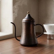 Gooseneck Coffee Pot Handmade Hammered Copper Pot Copper Cezve Dark Matte Greek Briki