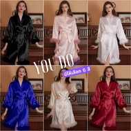 Nightgown Wedding Dress Women sexy Pajamas Bride Feather Kimono Satin Bathrobe Baht ஐyoudo