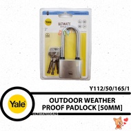 YALE Y112/50/165/1 - Outdoor Weather-Proof Iron Disc Long-Shackle Padlock 50mm