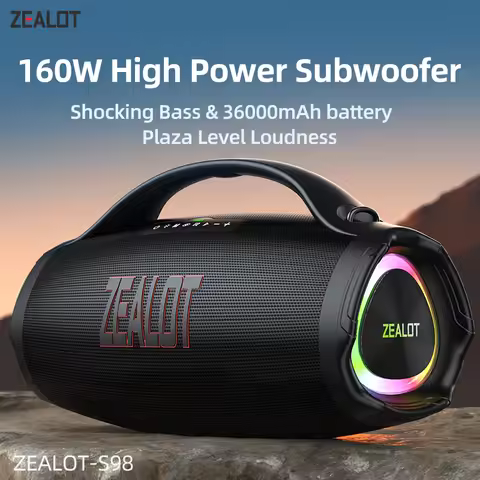 ZEALOT-S98 Portable Bluetooth Speaker 160W High Volume Waterproof 36000mAh Wireless TWS Subwoofer Su