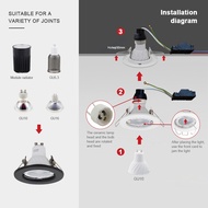 【Qiug Mall】-6pcs Down Light Frame Recessed LED Ceiling Fixtures Downlight MR16 Ceiling Spot Lights F