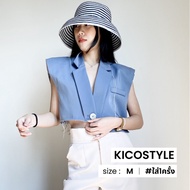 KICOSTYLE (Korea) Short sleeve crop blazer W001-169