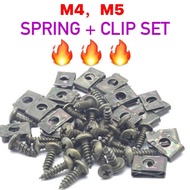 [ 1 Set ] M4 M5 SPRING CLIP + SCREW M4 M5 BODY SCREW SKRU CLIP COVER SET COVERSET SCREW LC SRL NOUVO