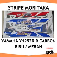 Stripe Moritaka Body Sticker Yamaha Y125Z Y125ZR R Carbon Biru Bata Merah Bata - F1215