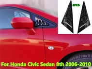 2PCS ABS Carbon Fiber Style Window Side Car Front & Rear Vent Shutter Scoop Louver Cover Trim Sticke