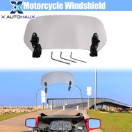 X AUTOHAUX 28.5cm Motorcycle Windshield Motorcycle Wind Deflector Grey Lens Adjustable Clip Windshie