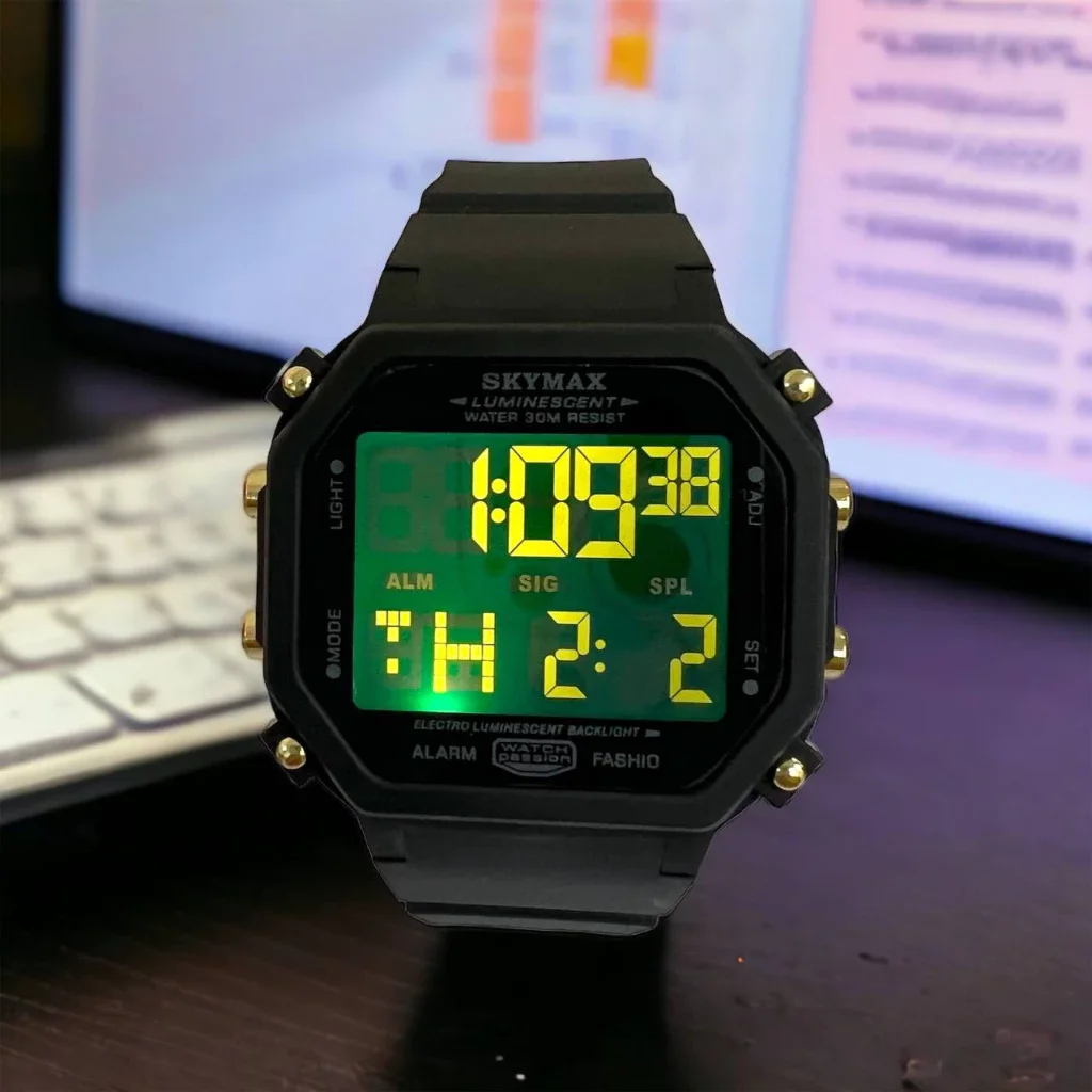 Jam Tangan SKYMAX 3008C Original Sport Digital Terbaru Tahan Air Water Resist Tali Rubber Bakureh Wa