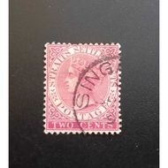 G1650 Straits Settlements QV 1883 2c Used Stamps