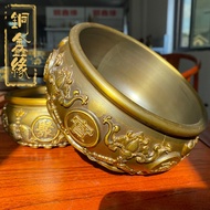 Bafu 聚宝盆 3A2D Wealth Bowl Figurine Pure Copper Home Decor Feng Shui Money Pot Attract Wealth Abundan