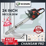 ECOSEN 22/24Inch Alat Outdoor Mesin Gergaji Chainsaw Untuk Potong Kayu Alat Pemotong Gergaji Lanjut Bensin Portabel