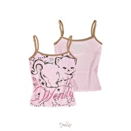 DADDY | Fluffy Sparking tank Top เสื้อสายเดี่ยวลายแมวสุดน่ารัก