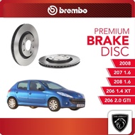 BREMBO Front Brake Disc (2pcs) For Peugeot 206 1.4 XT, 206 2.0 GTI, Peugeot 2008, Peugeot 207, Peuge