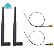6dBi 2.4GHz 5GHz Dual Band WiFi RP-SMA Antenna + 2 x 35cm U.fl / IPEX Cable