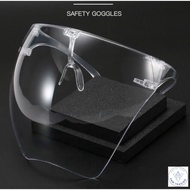 Full Face Shield ADULT Transparent Protective Mask with glasses cover  (READY STOCK)