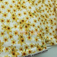Kain Cotton 100% Designer Cotton Imported Corak Bunga Matahari Forever Sunflower