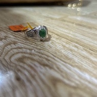 Cincin lelaki batu zamrud asli silver 925 original