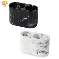 [Lacooppia2] Toothpaste Holder, Makeup Brush Holder, 2 Compartments, Easy to Clean, Bathroom Storage