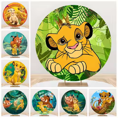 Lion King Round Theme Background Customized Children's Birthday Party Room Decoration Provides Portr