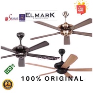 Elmark EL 921 / 911/520 Remote Ceiling Fan 54" ( Black / Gold / PINE ) Kipas Siling
